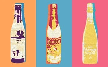ポップアート風に描かれたベルギービールの瓶