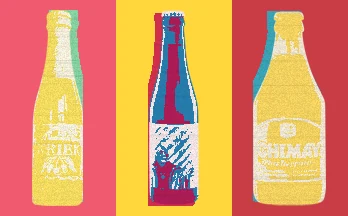 定番ベルギービール4銘柄をイメージしたポップアート風のイラスト