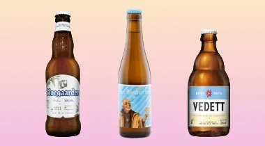 ベルジャンホワイト3本の飲み比べテーマのイラスト