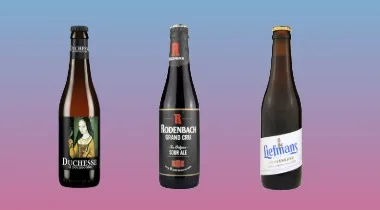 フランダース酸エール3本の飲み比べテーマのイラスト