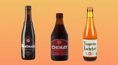 トラピスト・ダブル3本の飲み比べテーマのイラスト